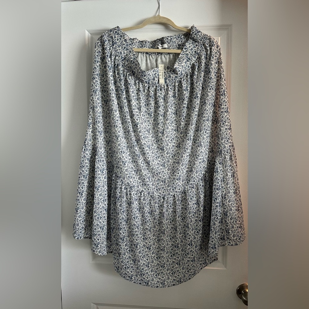 Madewell Floral Blue and White Floral Skirt